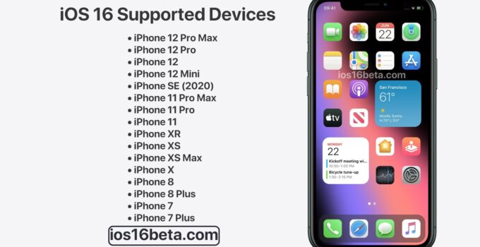 iOS 16 Supported Devices